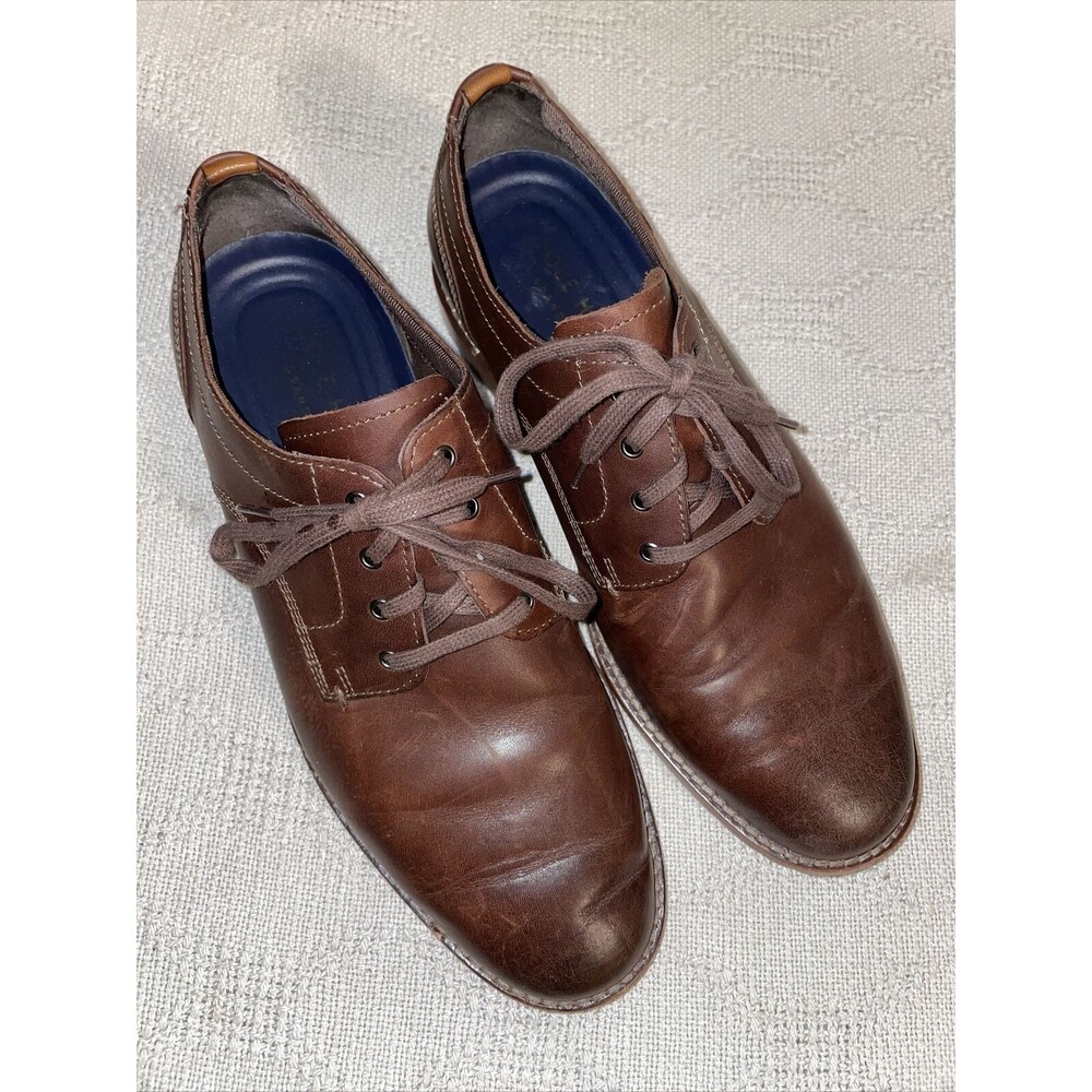 Cole Haan Grand O's Dress Shoes Mens Size 8 Medium Brown Leather Lace Up Oxfords